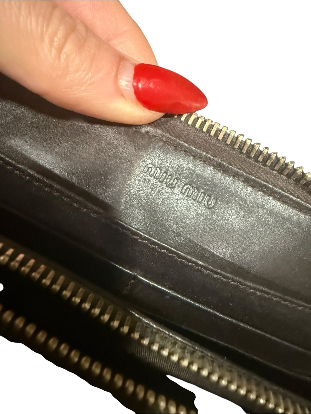 Miu Miu Brown Croc Embossed Leather Zip Around Continental Wallet Italy - Picture 7 of 10